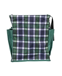 Household Essentials Plaid Krush Container All-Purpose Utility Tote with Green Pockets