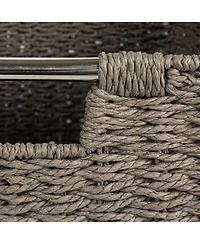 Household Essentials Square Woven Basket, Grey