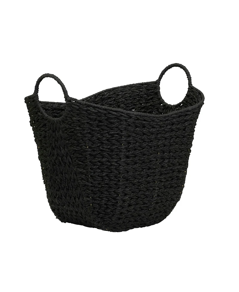 Household Essentials Natural Paper Rope Basket with Handles, Brown