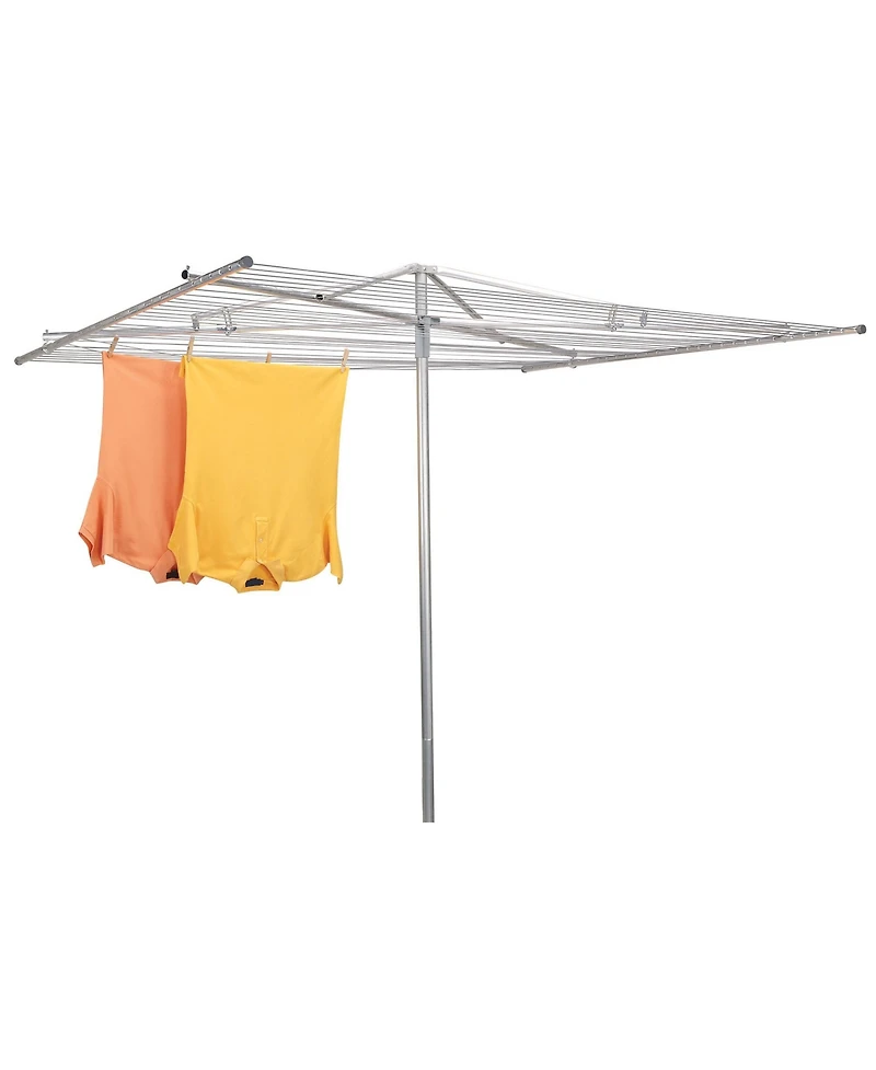 Household Essentials Parallel Clothesline Outdoor Dryer, 30 Lines with 210 Feet of Drying Space, Silver