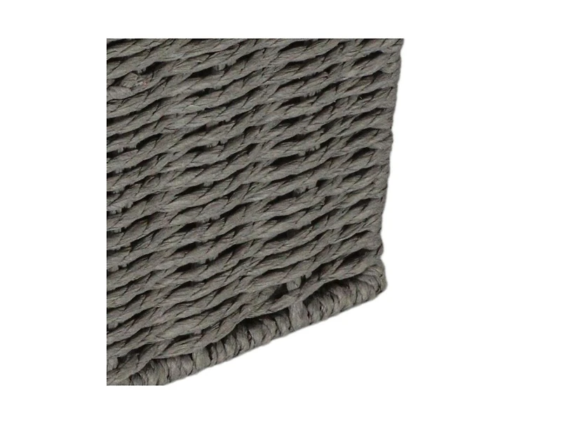 Household Essentials Small Handwoven Paper Rope Wicker Basket with Lid, Grey