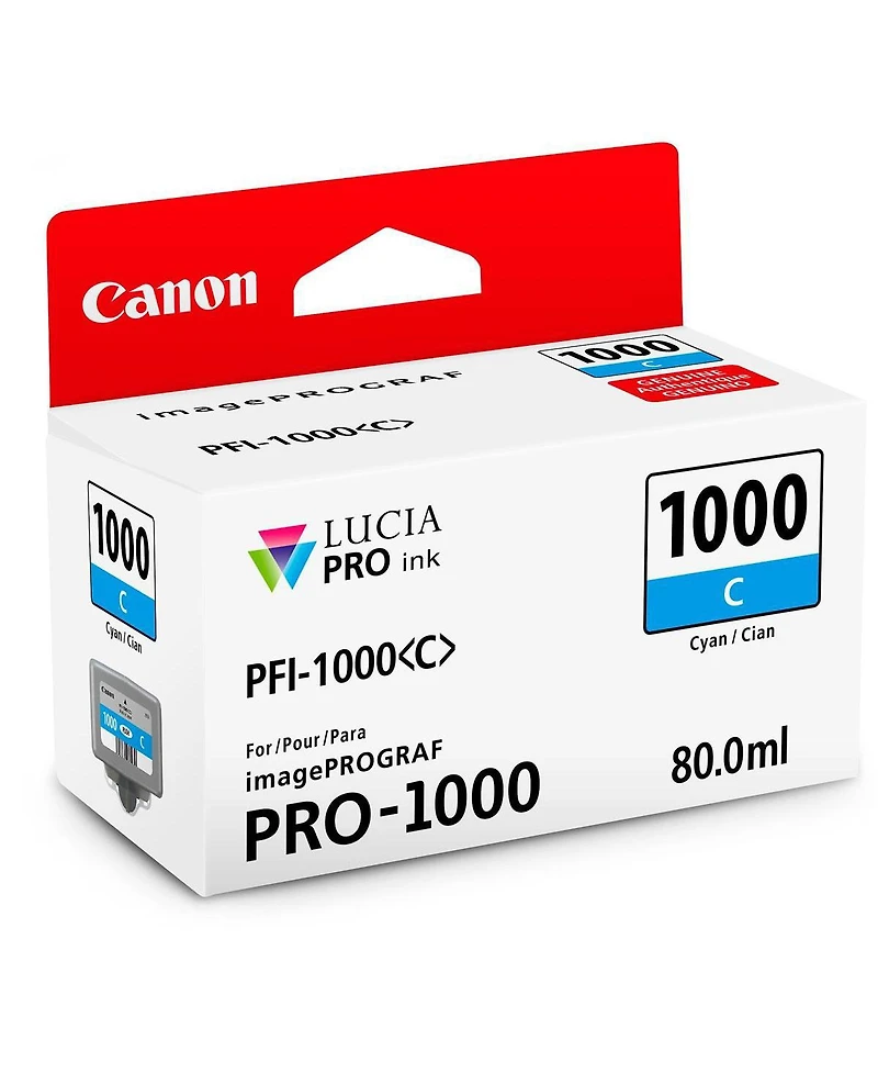 Canon 3 Pack Pfi-1000 C Cyan Lucia Pro ink for imagePROGRAF Pro-1000