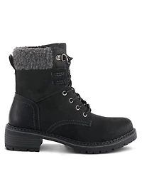 Patrizia Women s Jordyn Faux Fur Trim Lace-Up Booties with Zipper Closure