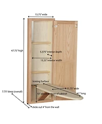 Household Essentials Ironing Board Cabinet, Unfinished Wood