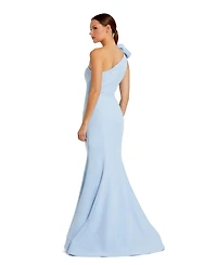 Mac Duggal Women's Crepe One Shoulder Mermaid Gown With 3D Flower