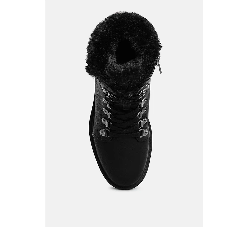 Maranta Faux Fur Collar Ankle Boots