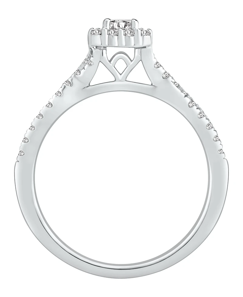 Macy's Diamond Halo Engagement Ring (1/2 ct. t.w.) in 14k White Gold