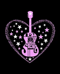 La Pop Art Women's It's A Love Story Word V-Neck T-Shirt