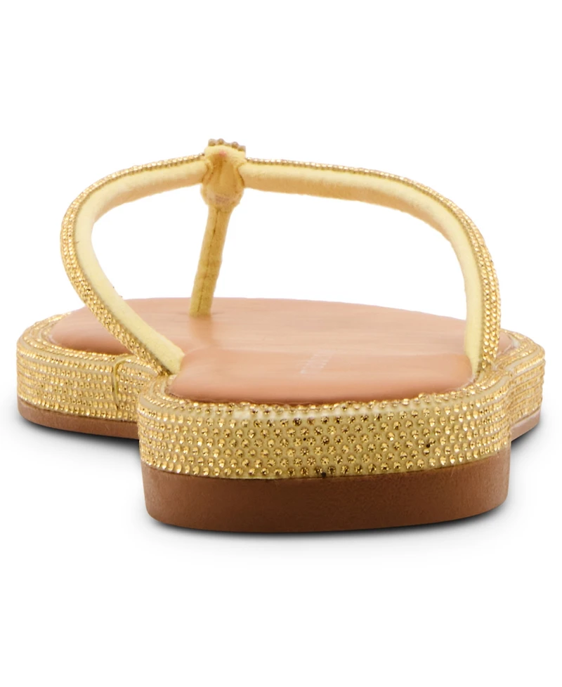 Madden Girl Women's Aaliyah Rhinestone Thong Flat Sandals
