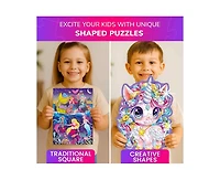 Quokka Shimmer Puzzles for Kids – 4-Pack Dragon, Rocket, Firetruck & Dinosaur Children's Game