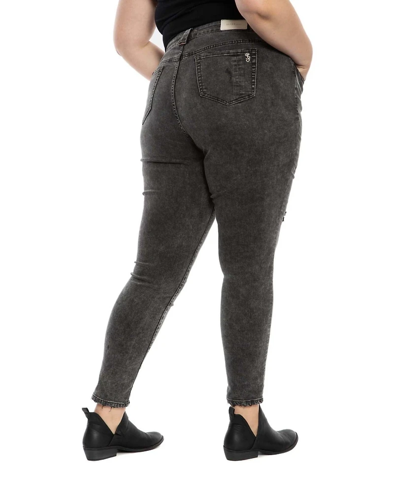Slink Jeans Women's Black denim High Rise Ankle Skinny 31" inseam - Maliah