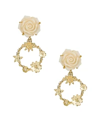 Patricia Nash Rose Garden Collection Gold Tone Doorknocker Earrings