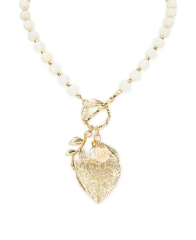 Patricia Nash Rose Garden Collection Large Heart Locket Necklace