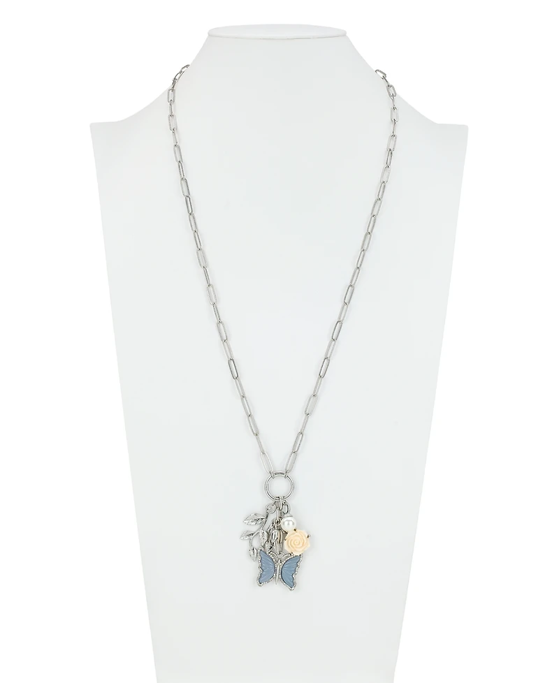 Patricia Nash Blue Butterfly Collection Long Multi-Charm Necklace