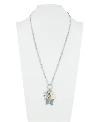 Patricia Nash Blue Butterfly Collection Long Multi-Charm Necklace