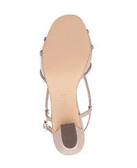 Nina Women's Bonney Rhinestone Square Toe Dress Sandals