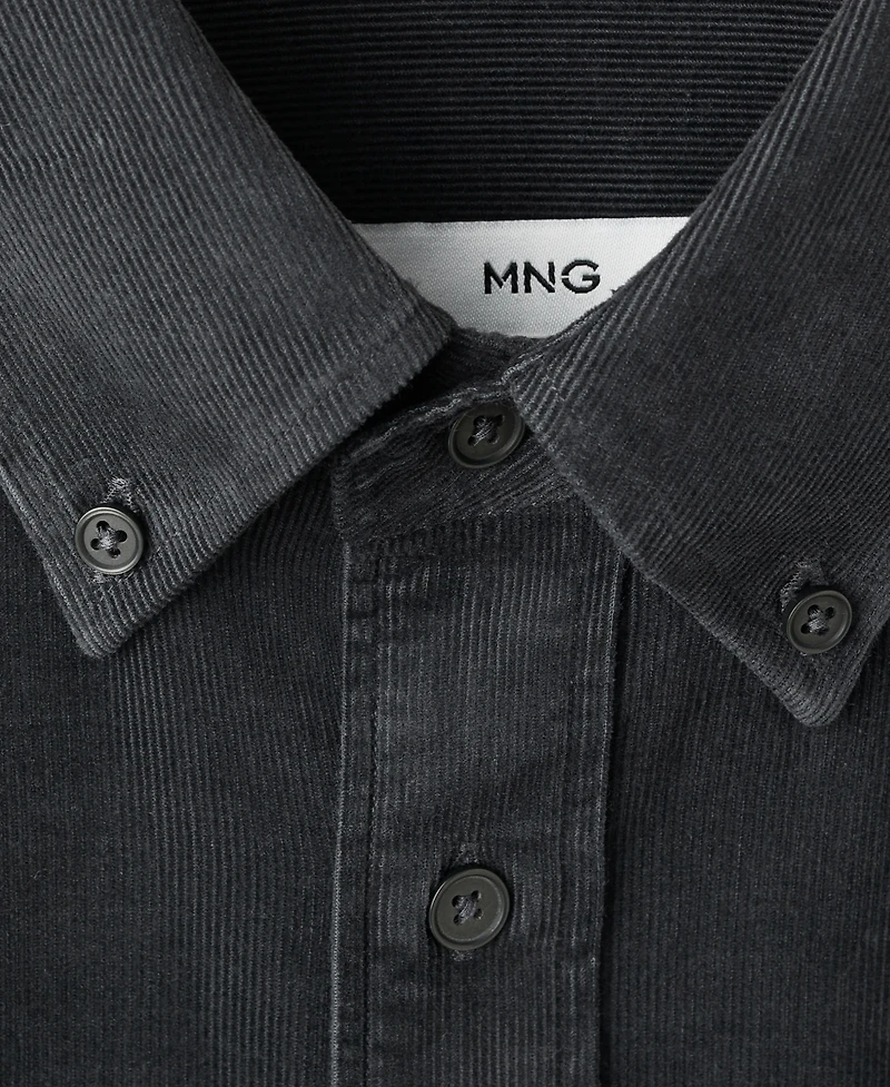 Mango Men's Classic-Fit Micro-Corduroy Shirt