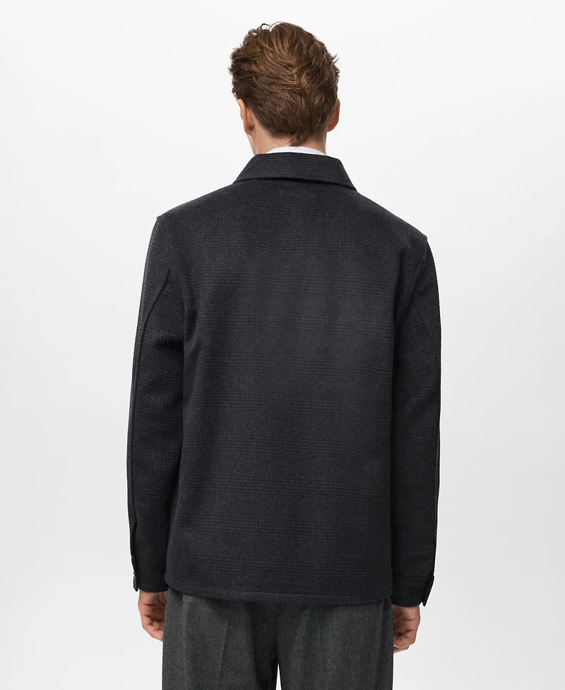 Mango Men's Wool-Blend Check Jacket