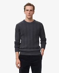 Mango Men's Herringbone Structured Sweater
