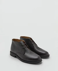 Mango Men's Lace-Up Leather Ankle Boots