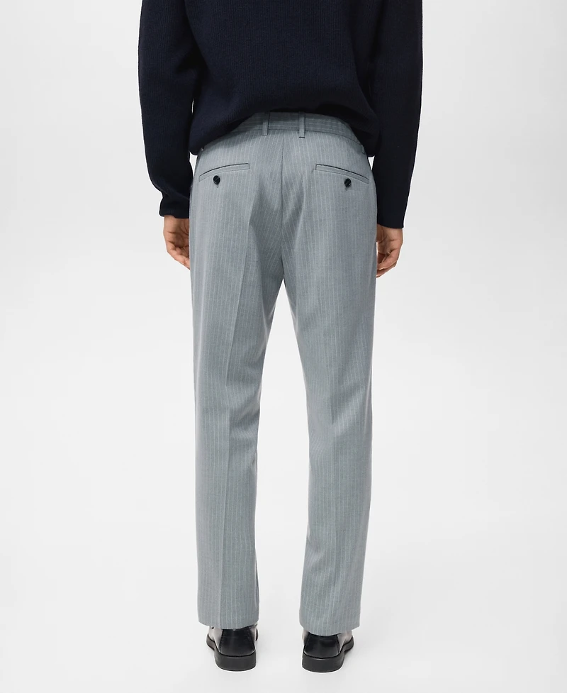 Mango Men's Striped Slim-Fit Pants