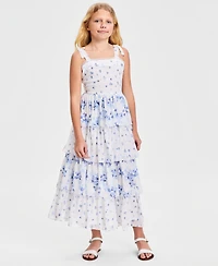 Rare Editions Girls' 7-16 Beaded Soutache Square Neck Dress