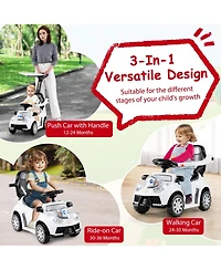 Mecale 3-in-1 Push Car for Toddler Sliding Car with Seat Belt and Canopy