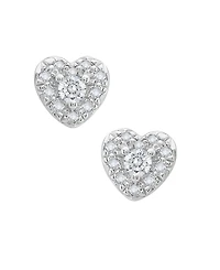 Macy's Diamond Heart Shape Halo Stud Earrings (1/4 ct. t.w.) in 10k White Gold