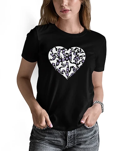 La Pop Art Women's Dog Heart Word Long Sleeve T-Shirt