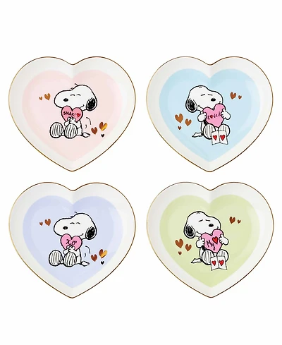 Lenox Snoopy Valentine's Day Heart Plates, Set of 4