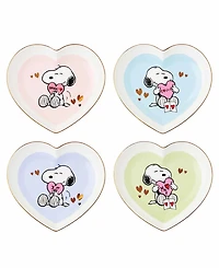 Lenox Snoopy Valentine's Day Heart Plates, Set of 4