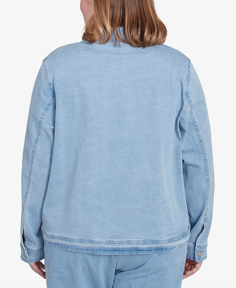 Alfred Dunner Plus Classic Fit Denim Jacket