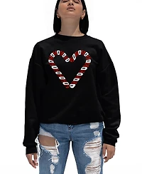 La Pop Art Women's Candy Canes Word Crewneck Sweatshirt