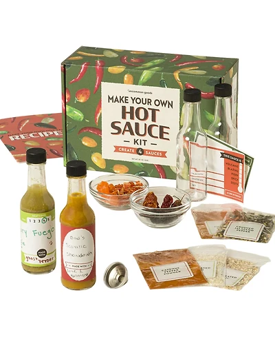 Uncommon Goods Make Your Own Hot Sauce Kit, 4 Bottles