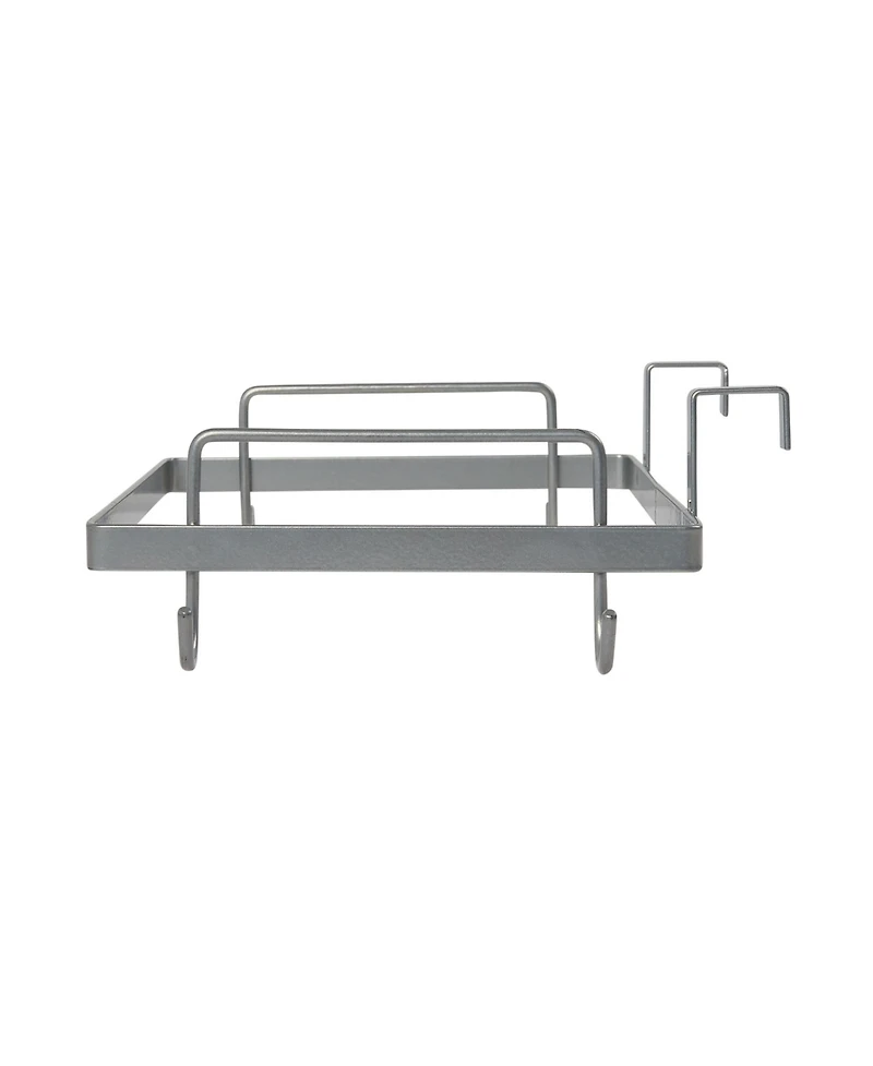 Household Essentials Metal Over the Door Trash Bag Holder, Silver