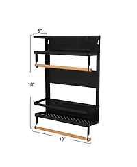 Household Essentials Metal Magnetic Organizer with Paper Towel Holder, White