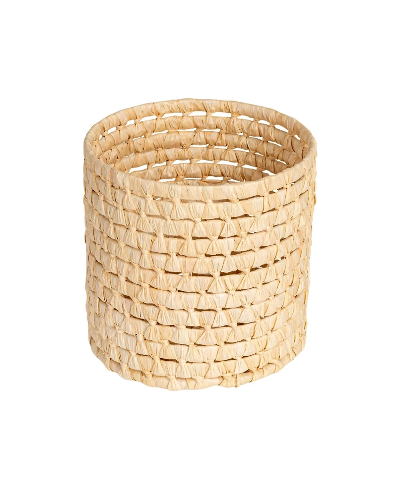 Household Essentials Handwoven Corn Leaf Waste Basket, Natural
