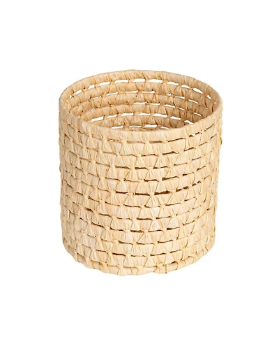 Household Essentials Handwoven Corn Leaf Waste Basket, Natural