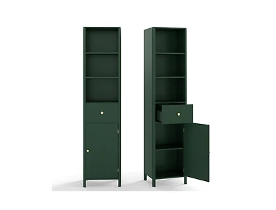 Slickblue Tall Narrow Bathroom Cabinet with Decorative Door Design