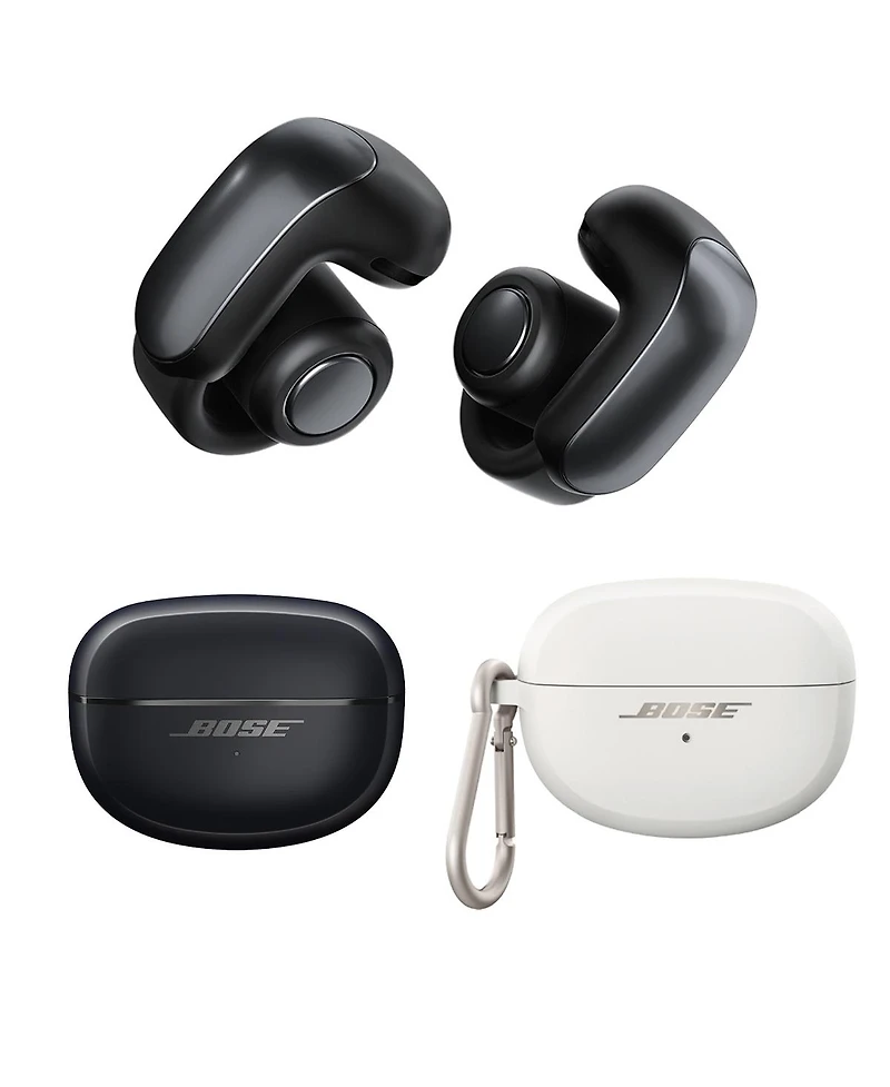 Bose Ultra Open Wireless Earbuds, Black, Bundle with White Smoke Silicone Case Cover
