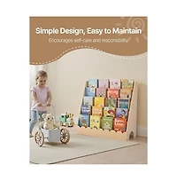 Slickblue 5-Tier Montessori Toddler Bookcase with Front-Facing Shelves