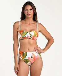 La Blanca Women's Jungle Blossoms Twist Bandeau Swim Top
