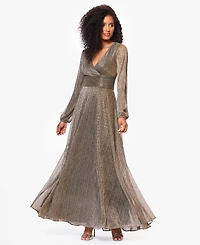 Betsy & Adam Petite V-Neck Gown