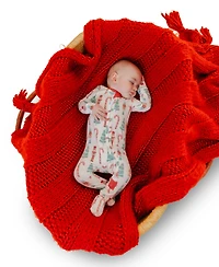 Copper Pearl Baby Boys' and Girls' Nicholas Printed Zip-Up Footed Pajamas