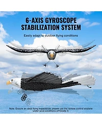 Mecale Rc Plane, 2.4GHz 2-Channel Eagle Airplane with 6-Axis Gyro, 2 Batteries, Ready-to-Fly Glider