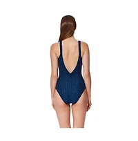 Gottex Women's Scaled Up Deep V Knit One Piece