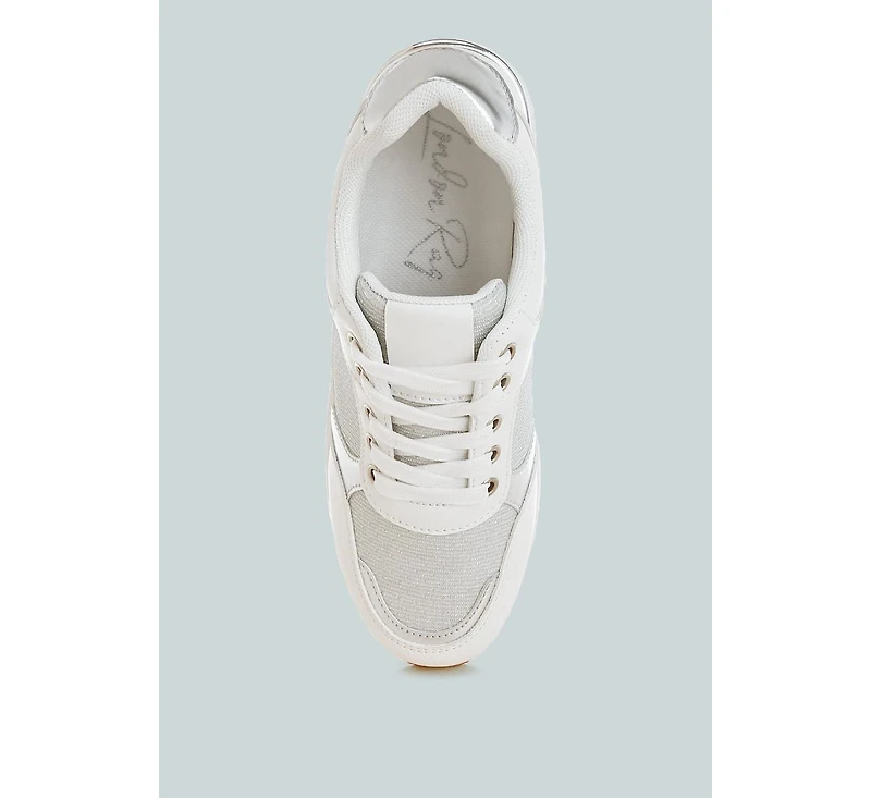 London Rag Womens Vespera Faux Leather & Mesh Sneakers