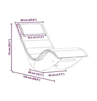 vidaXL Rocking with Cushion Solid Wood Acacia Sun Lounger