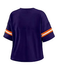 Wear by Erin Andrews Women's Purple Phoenix Suns Plus Color Block Boxy V-Neck T-Shirt