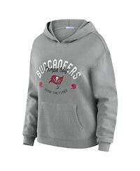Women's Gray Tampa Bay Buccaneers Waffle-Knit Hooded Shirt & Pants Lounge Set